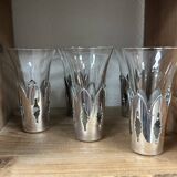 5 verres à liqueur métal argenté