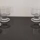 6 transparent cavalier cups thick vintage glass base 1970s