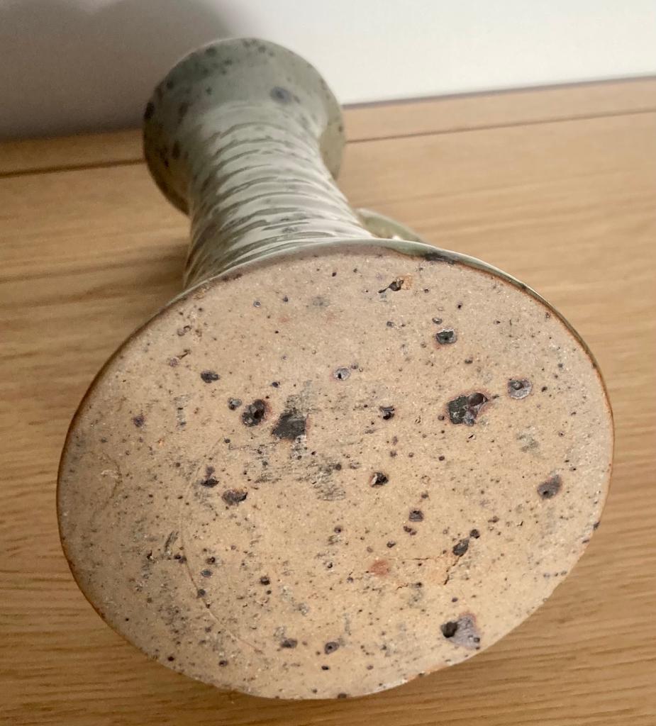 Speckled stoneware candle holder