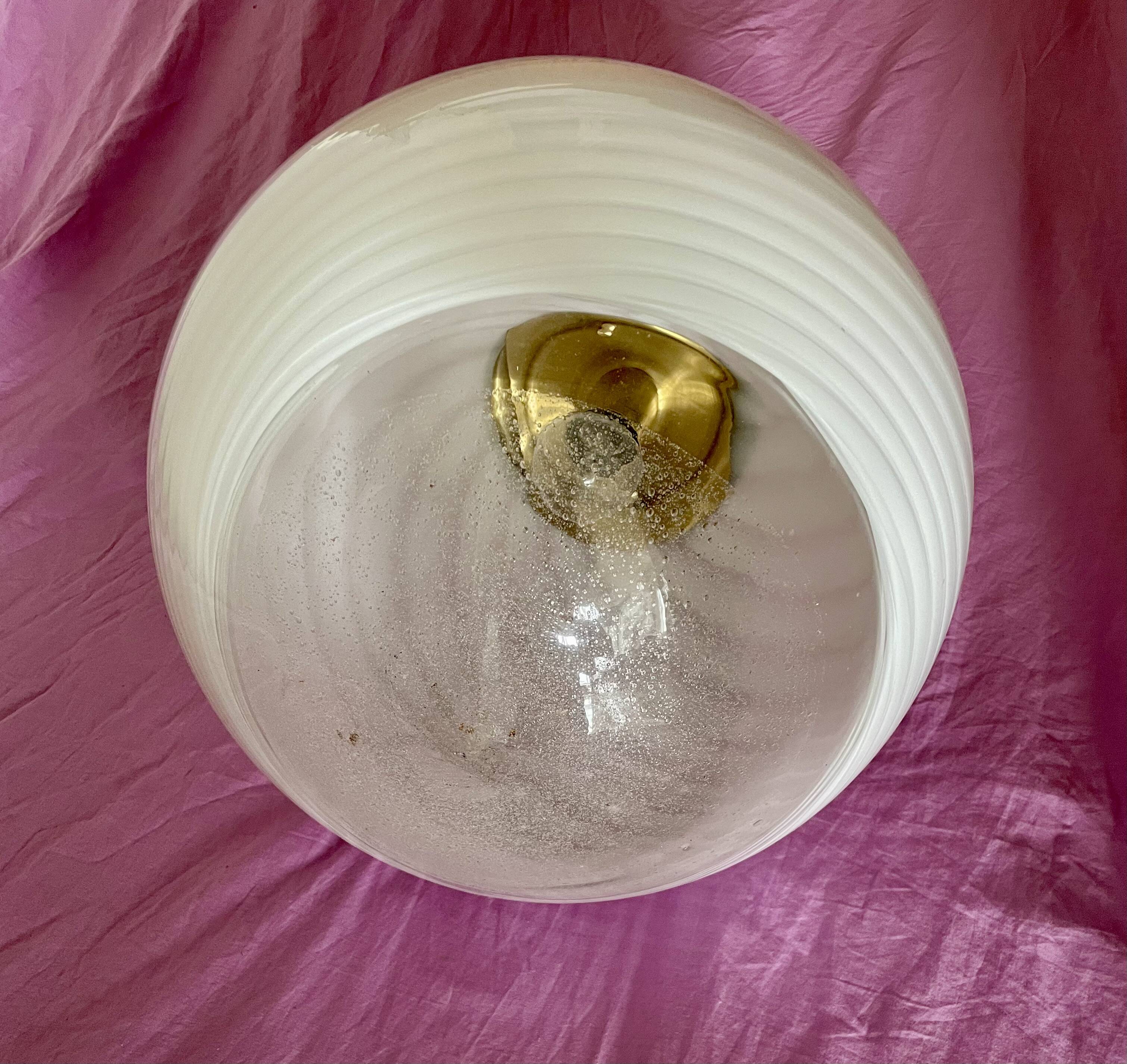 Lampe suspension en verre de Murano de Venini - 1960