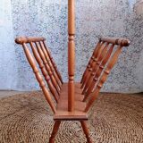 Turned wood magazine rack from the 1950s