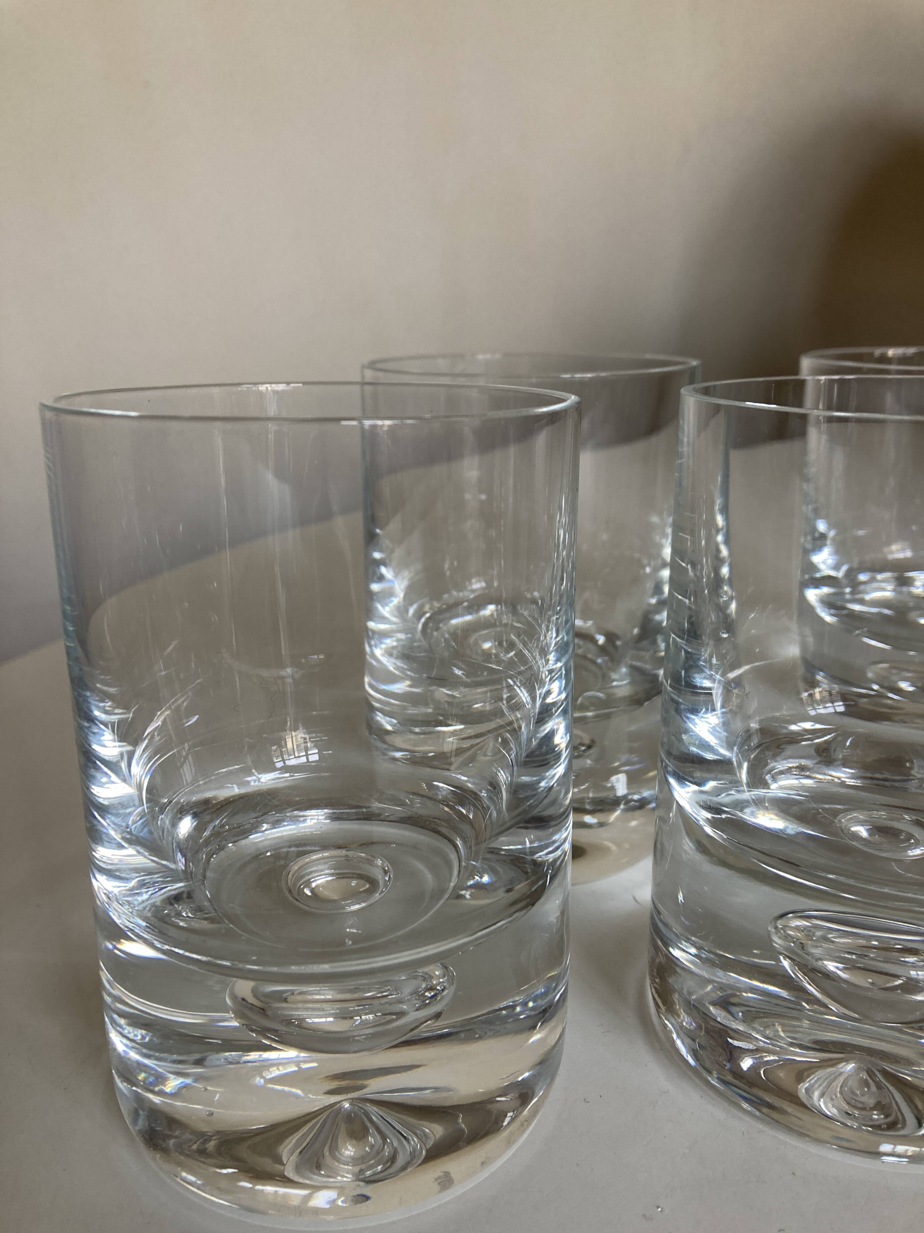 Set of 4 XL glasses Scandinavian bubble whiskey tumblers 500g in ringing crystal