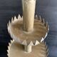 Large handmade sheet metal tiered display stand, 19th century