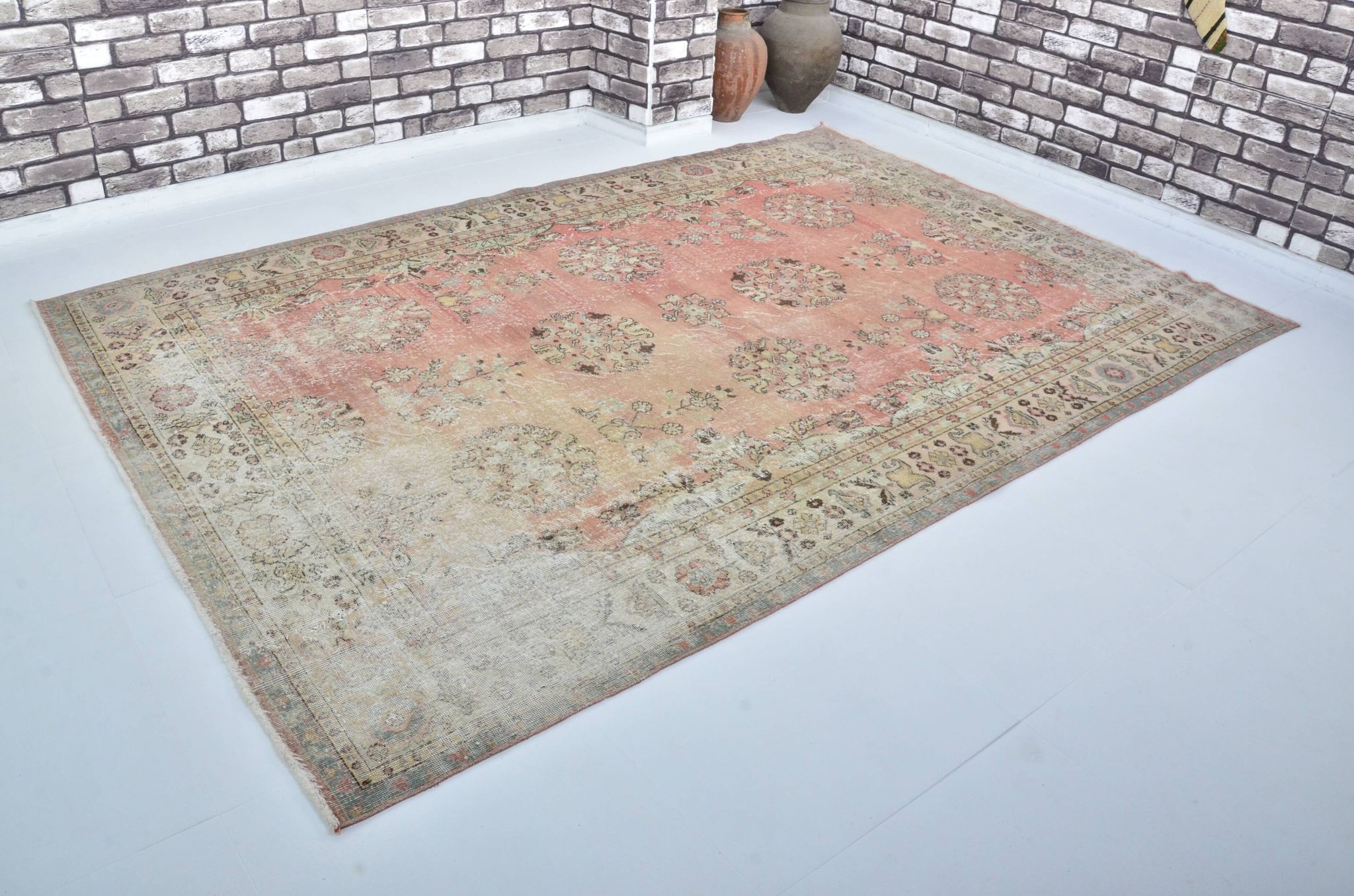 Tapis vintage turc Oushak sku 3306