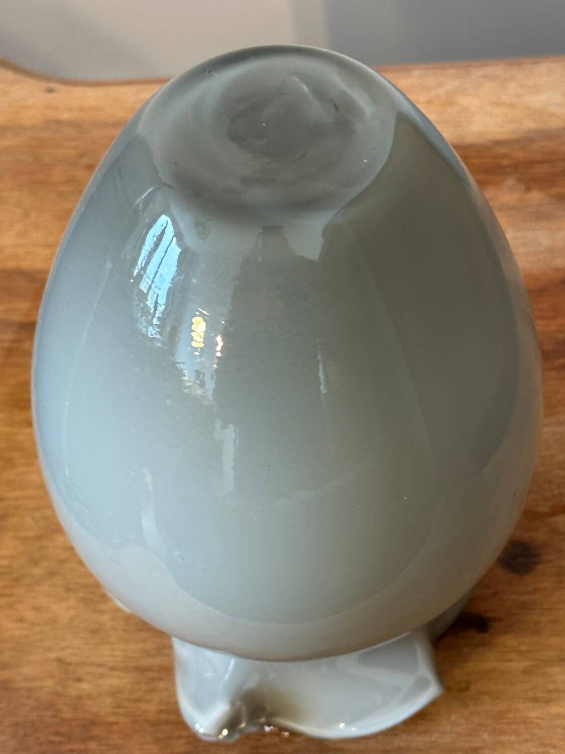 Vintage 1950s Vase in Gray Opaline - Blue Collar - H 18.5 cm