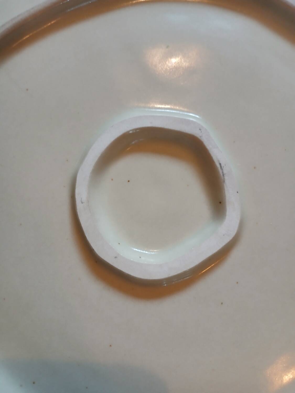 7 old stoneware flat plates