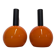 Pair of orange opaline ball pendants by Parscot, France circa 1970.