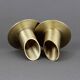 Pair of brushed brass candlesticks 70s