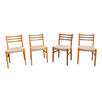 Set of 4 Scandinavian style chairs in vintage beech