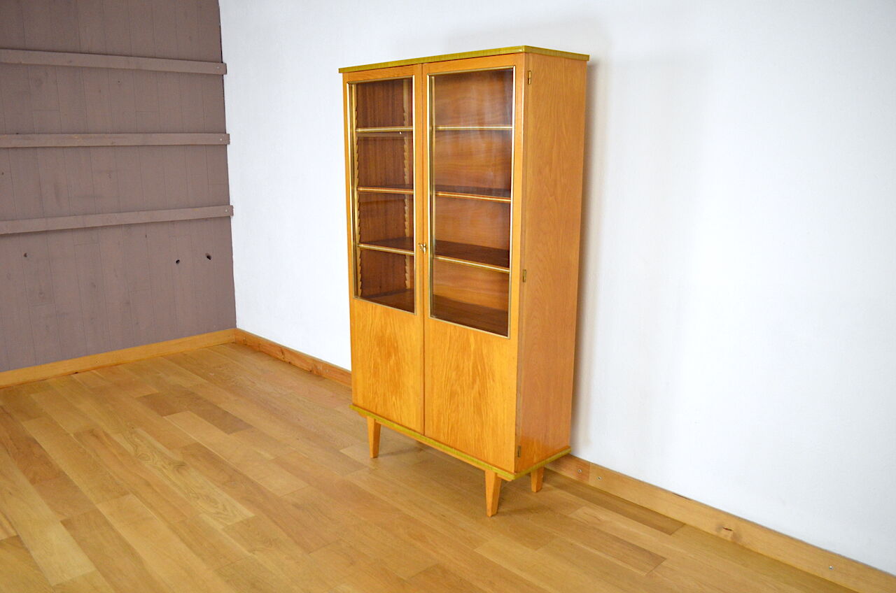 Vintage blond oak glazed library 1950
