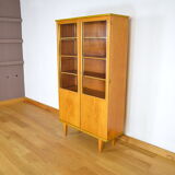 Vintage blond oak glazed library 1950