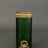 Vase 1900, glass base, bronze enclosure, antique decor