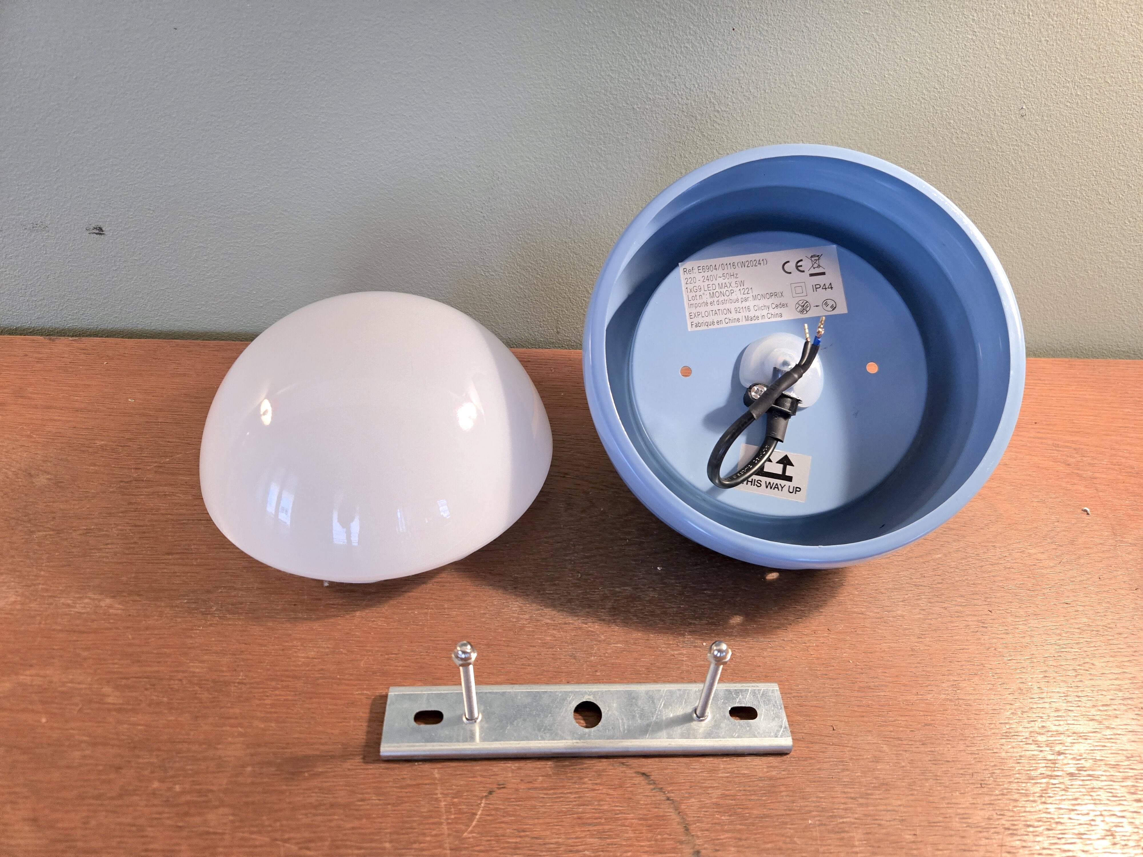 Pair of Monoprix X Goodmoods designer wall lights - post-modern opaline glass