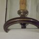 Pair french country brass & curved glass wall lights mirrored back plate 3965