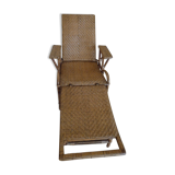 Chaise longue rotin vintage