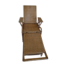 Vintage rattan chaise longue