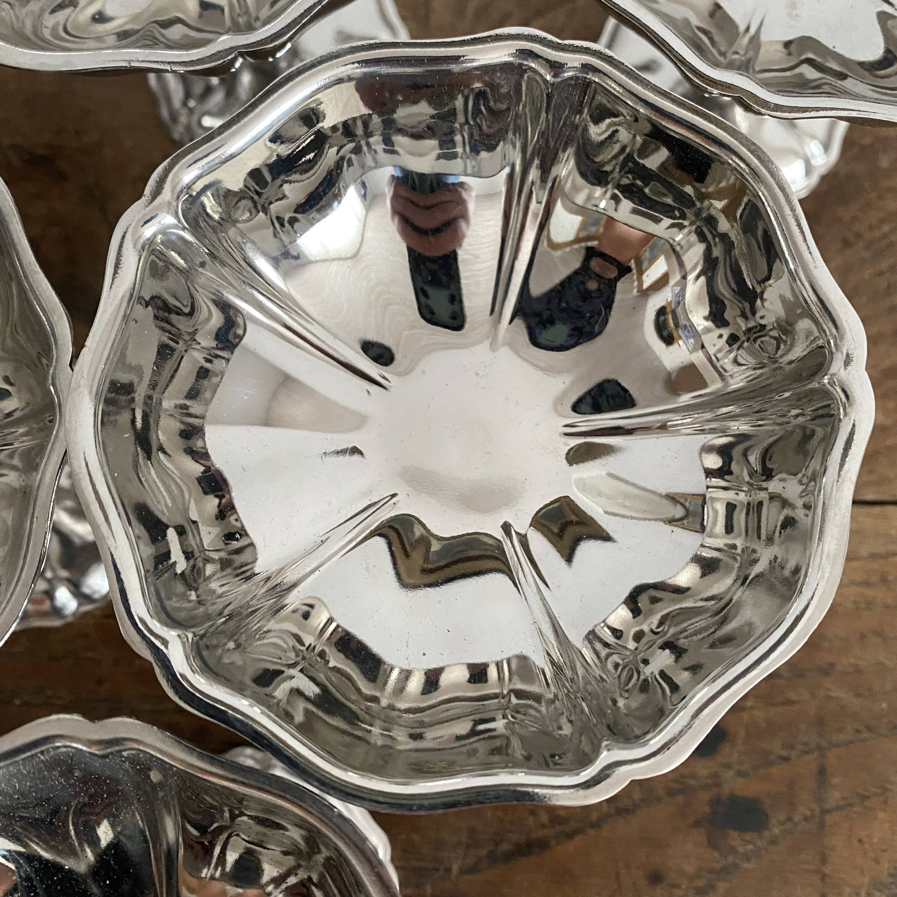 Vintage stainless steel footed cups