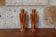 Pair of turned wooden vases – geometric design
