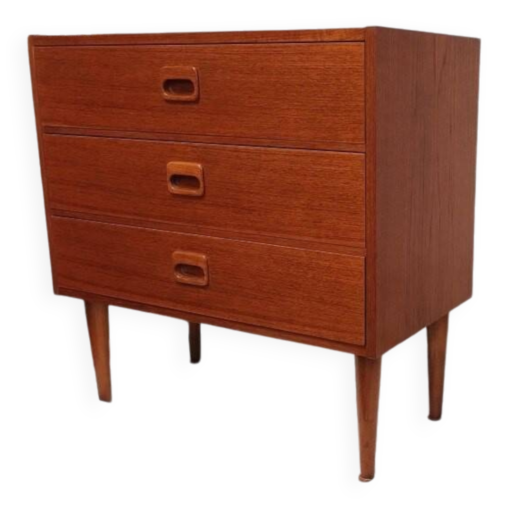 Small Scandinavian teak chest of drawers or bedside table from the 60s