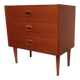 Small Scandinavian teak chest of drawers or bedside table from the 60s