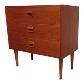 Small Scandinavian teak chest of drawers or bedside table from the 60s