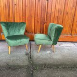 Hungarian green club chairs, 1950s, set of 2