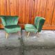 2 fauteuils cocktail hongrois en tissu vert, années 1950