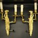 Pair of large caryatid wall sconces in Louis XV style from the 19th century - gilded bronze.