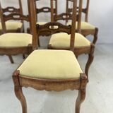 Set of six Louis Philippe style chairs in cherry wood, 19th century