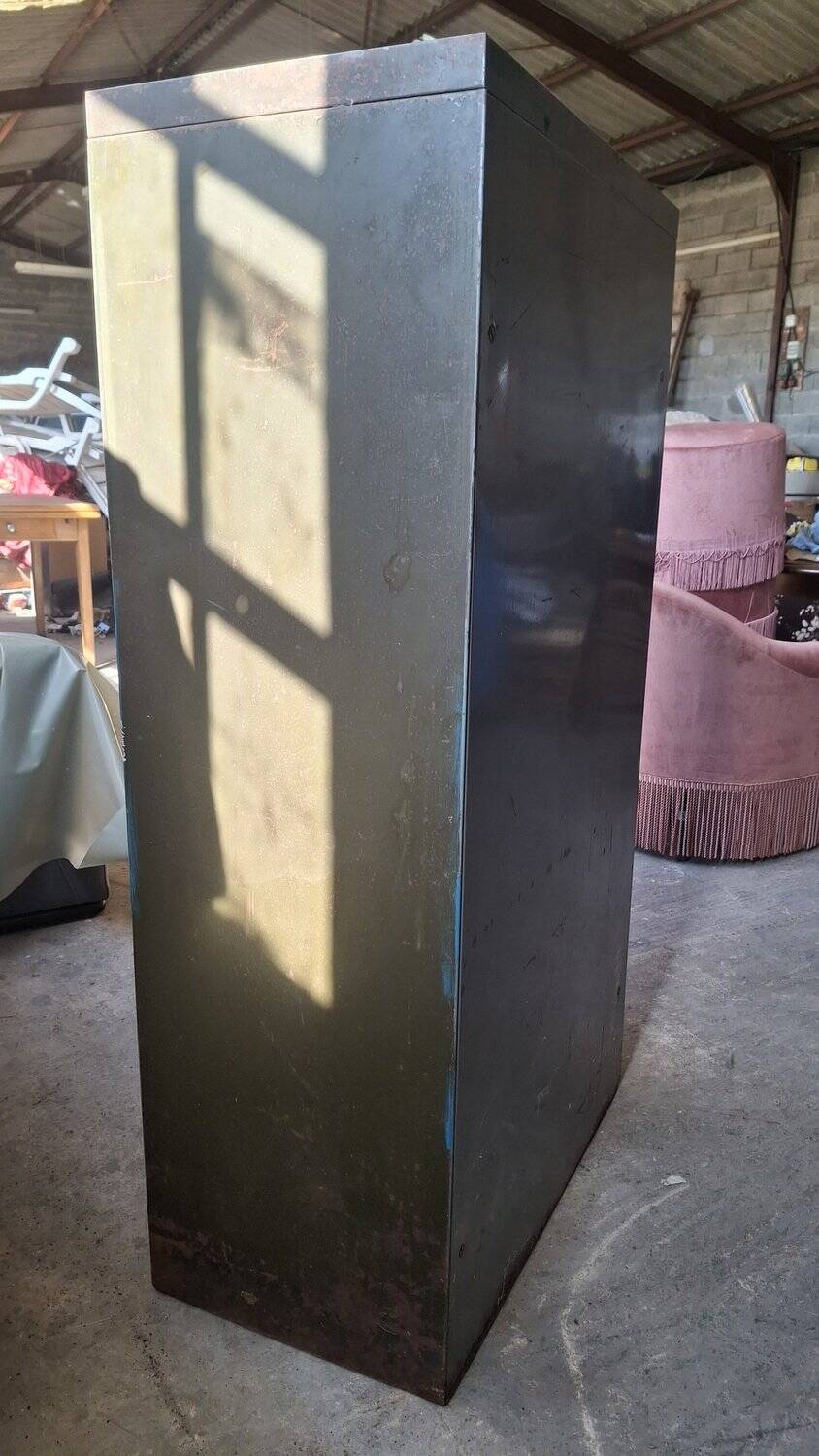 Industrial metal drawer cabinet Y.A. Chauvin Paris 1940s