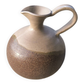 Vintage studio stoneware jug – monogram BS – 1950s/70s – H.