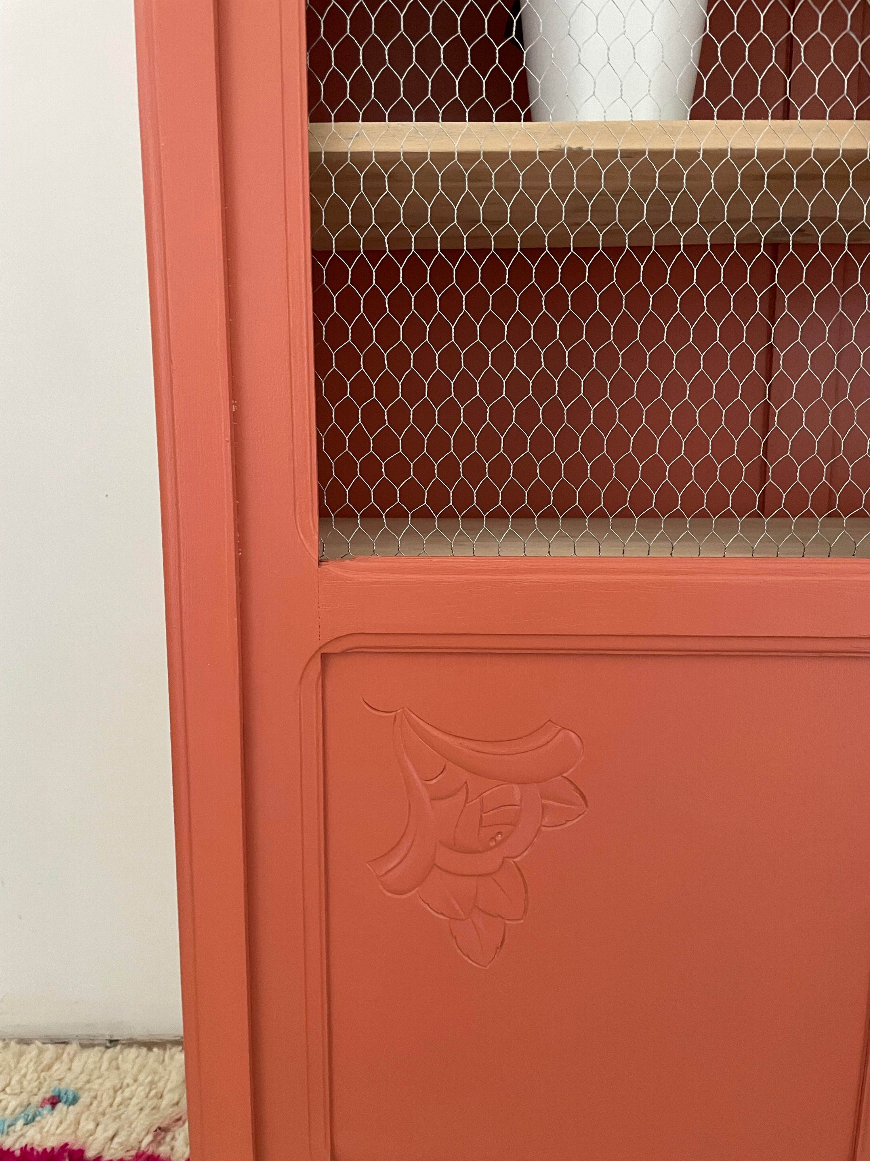Vintage art deco terracotta wardrobe