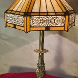 Antique art nouveau lamp with bronze base, 53x32 cm,