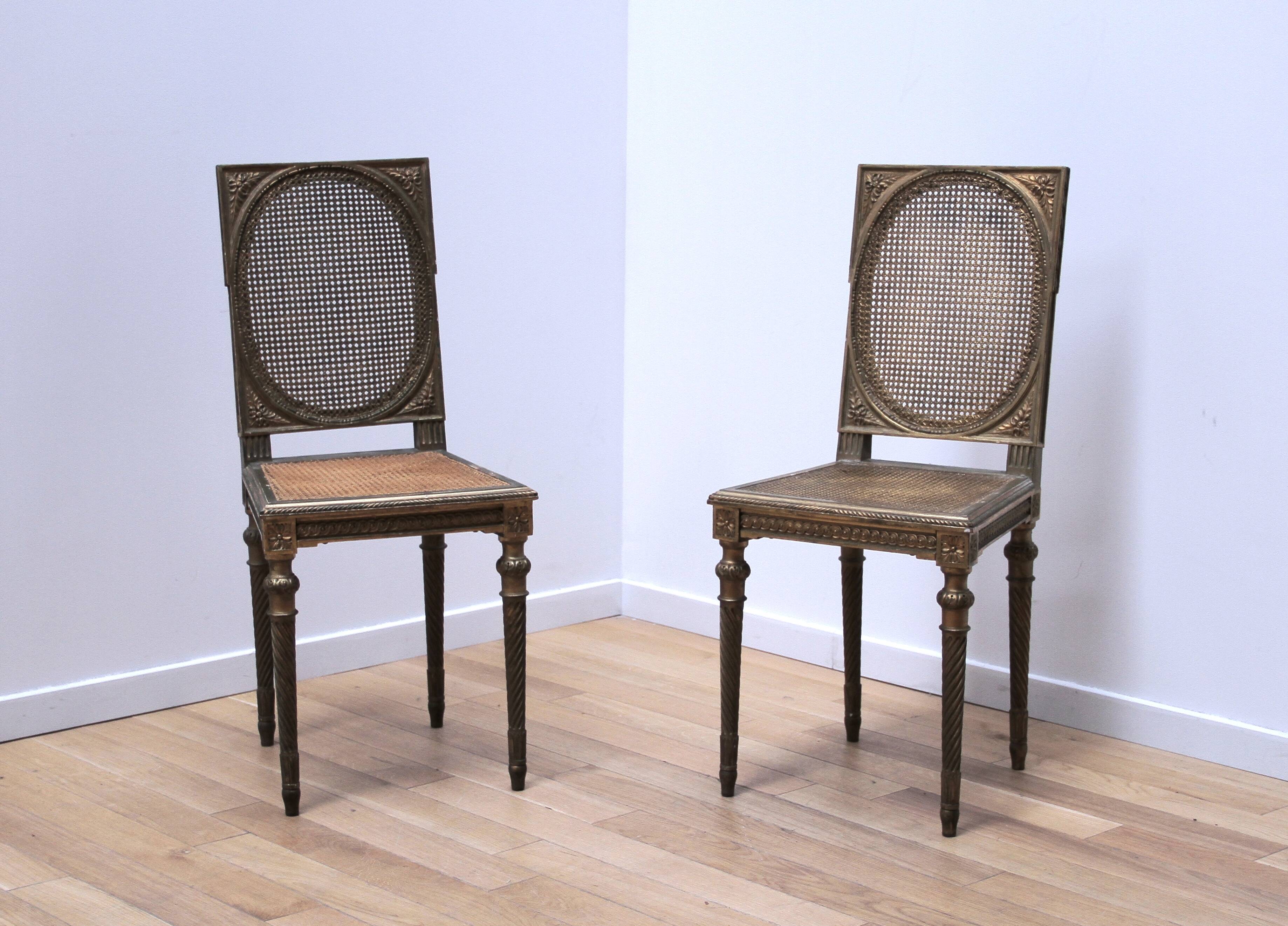 Pair of vintage Louis XVI chairs