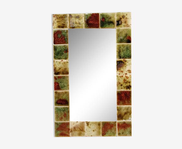 Miroir en céramique de Mado Jolain, des années 50