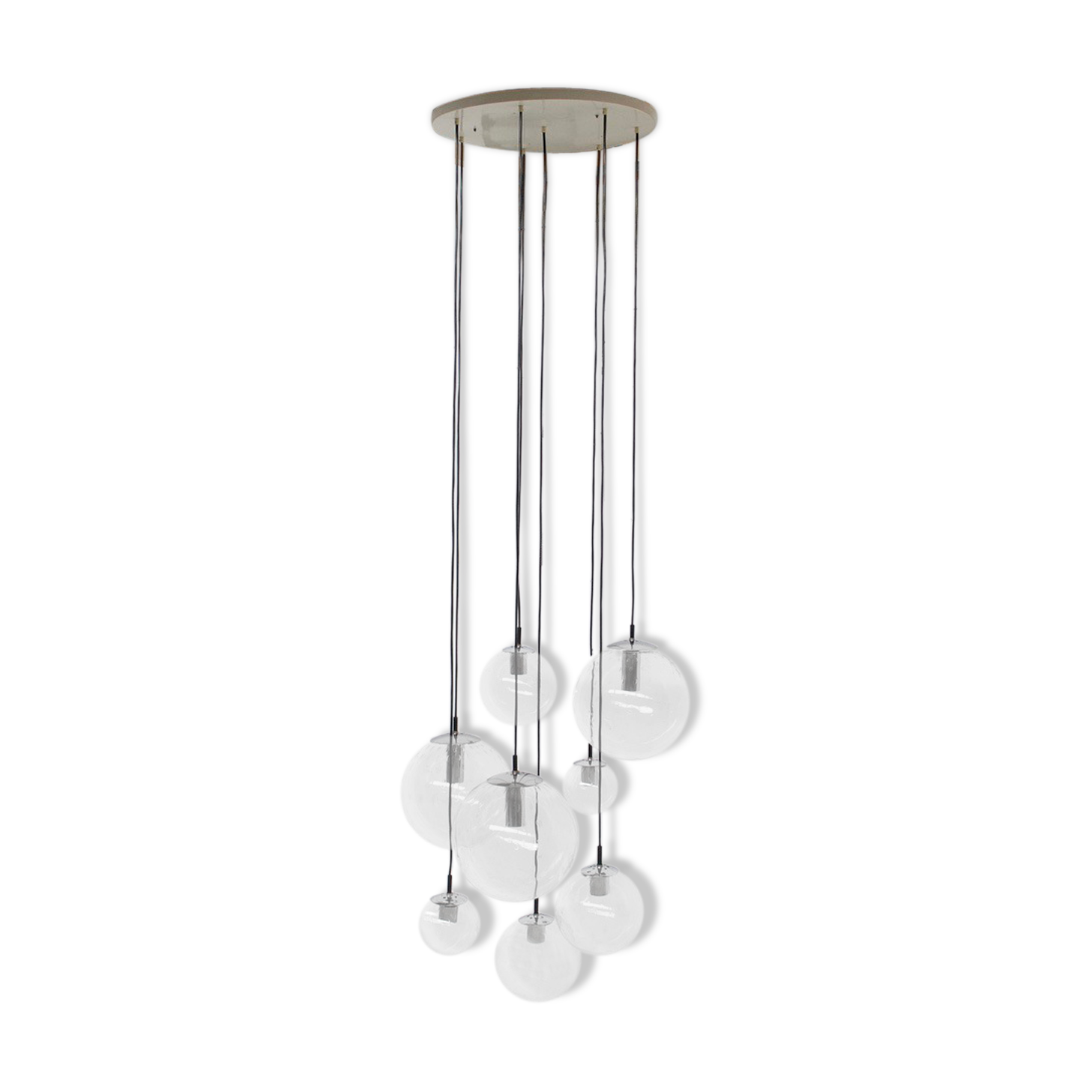 Chromium waterfall chandelier chromed by Raak holland 70