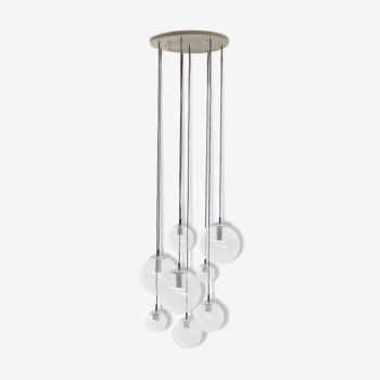 Chromium waterfall chandelier chromed by Raak holland 70