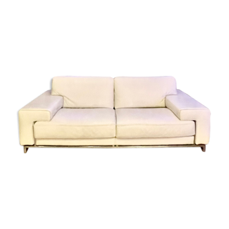 White leather sofa 3 seats leather center