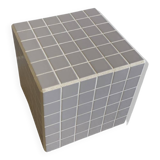 Cube end table with mosaic tiles