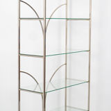 Hollywood regency style brass and glass showcase, 1970's