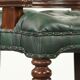 Classic green marbled cow leather Chesterfield office chair / side chair