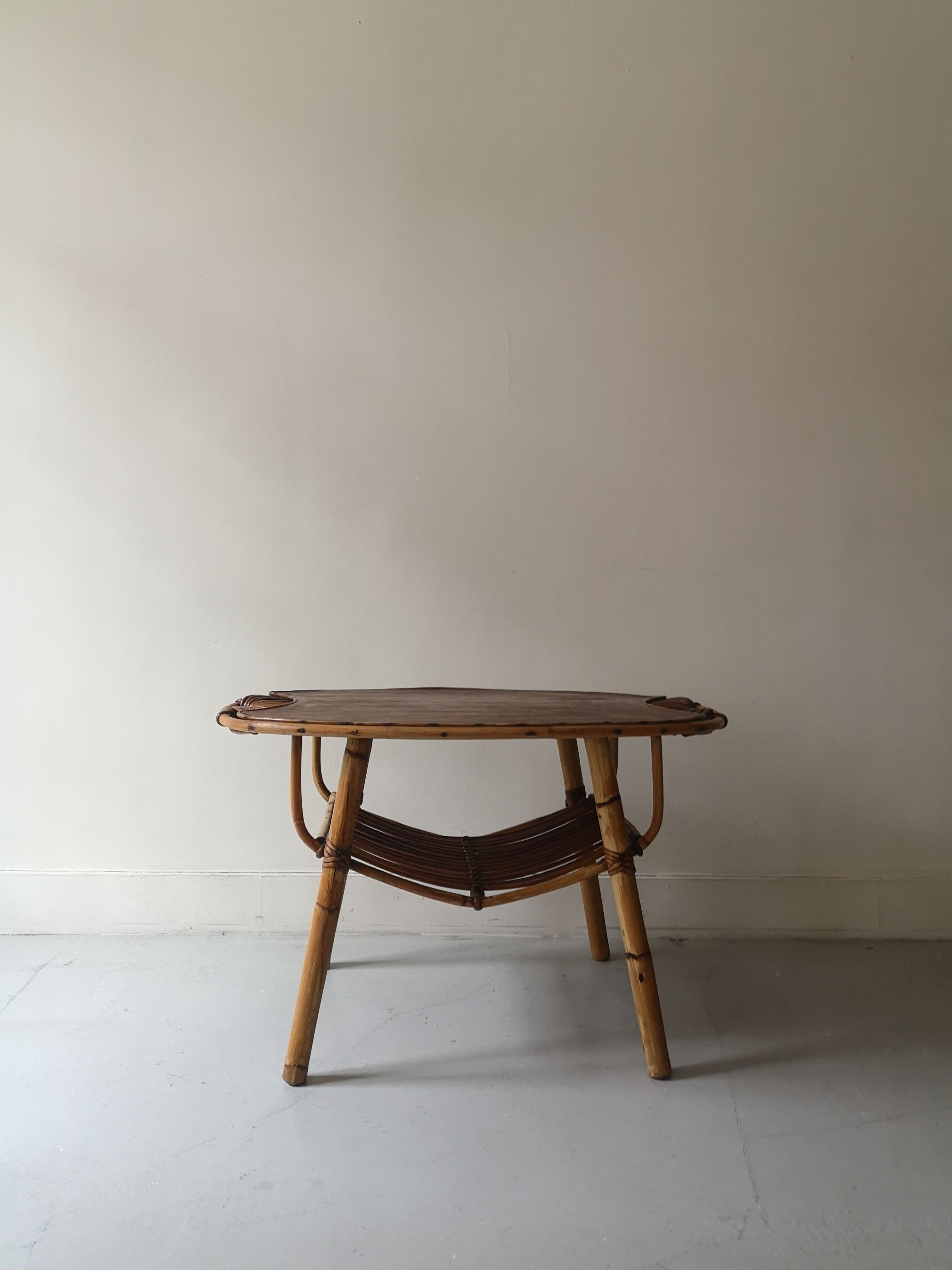 Rattan coffee table called lemon, vintage 1950