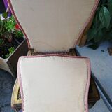 Pair of old canne chairs in gilded wood