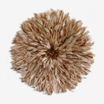 Juju hat traditional feather headdress and raffia bamiléké cameroon 74 cm diameter