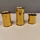3 beautiful candle holders in 24 carat gold plating.  From Danish Altecco.