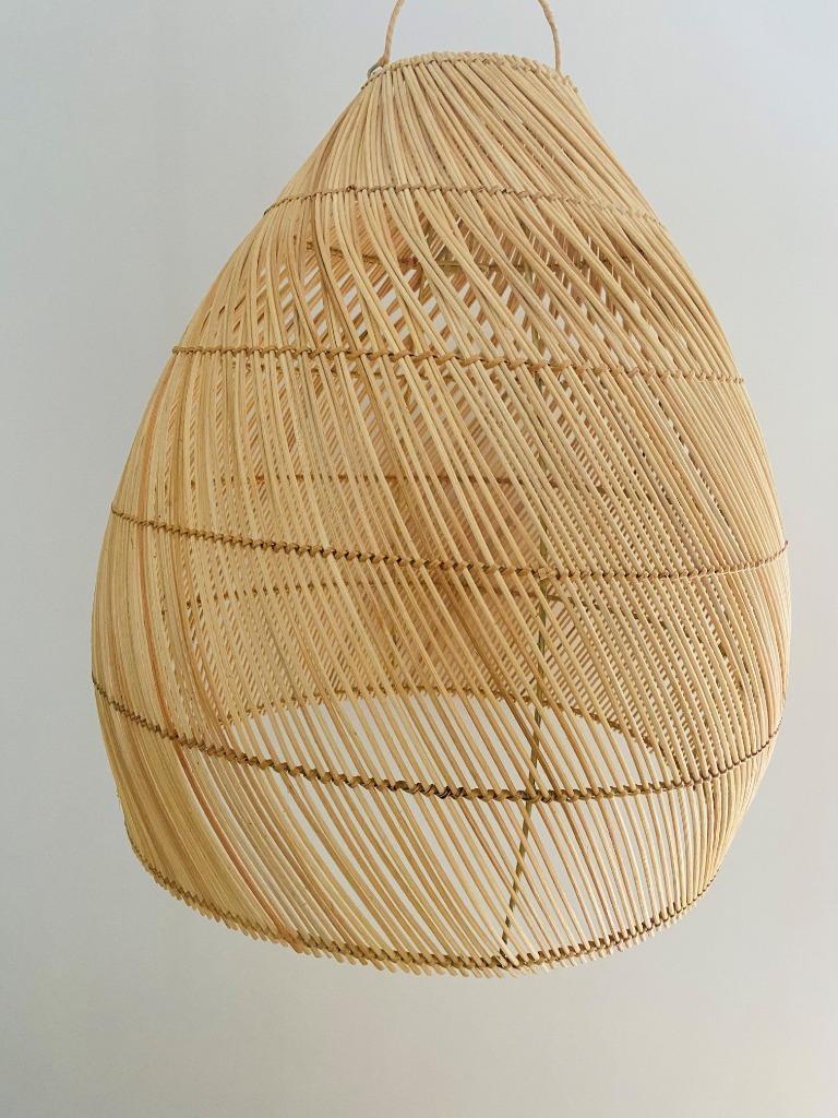 Rattan and wicker pendant lamp, bohemian lampshade