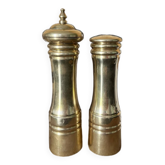 Brass salt shaker and pepper mill