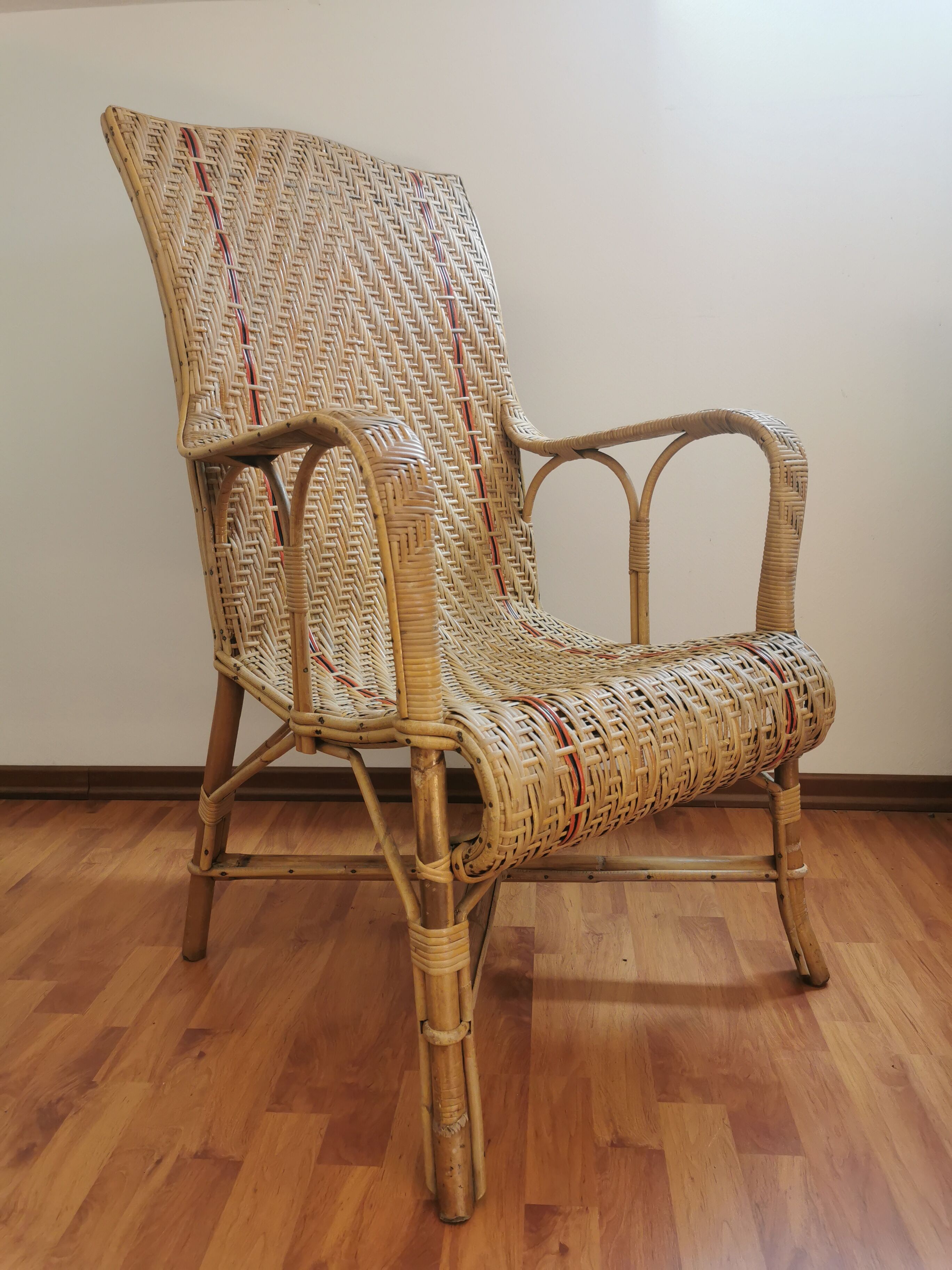 Rattan/wicker armchair 30s
