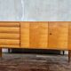 Vintage enfilade from the 1960s, 150 cm long, with 2 doors and 4 drawers.