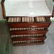 Antique washstand in walnut burl and white marble – 19th century